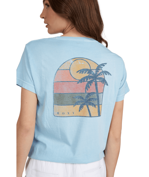 Roxy Adventure Stamp Tee-Cool Blue