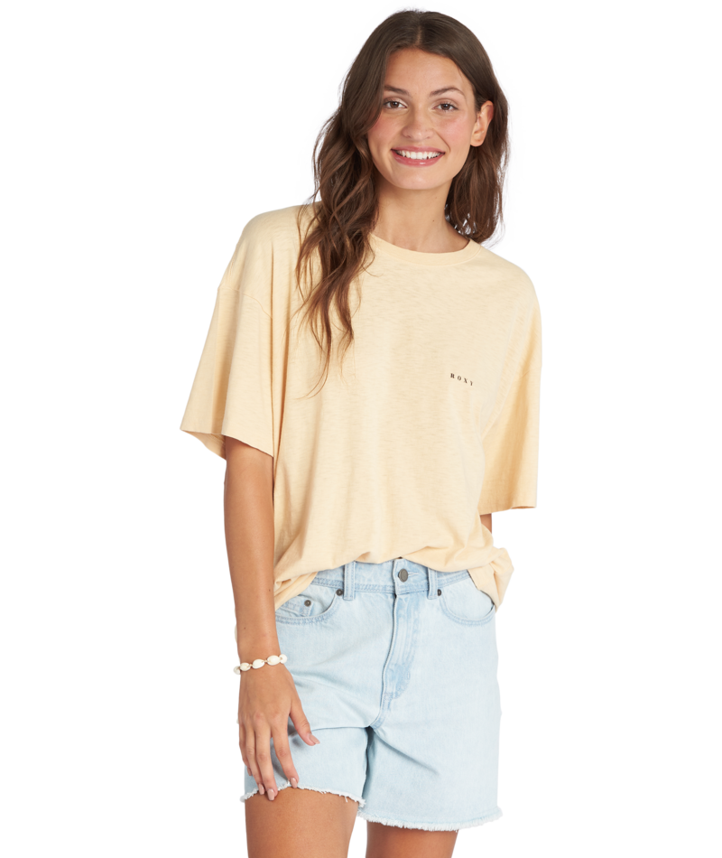 Roxy Welcome To Paradise Tee-Beige
