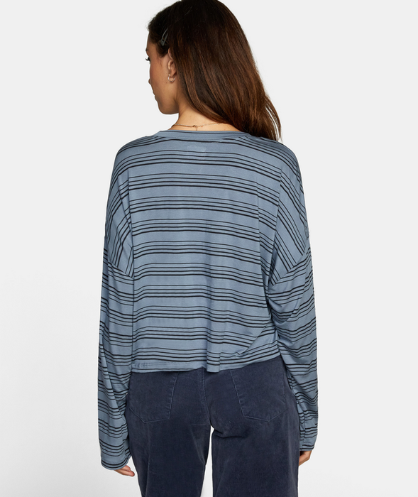 RVCA Countdown II L/S Tee-Blue Slate