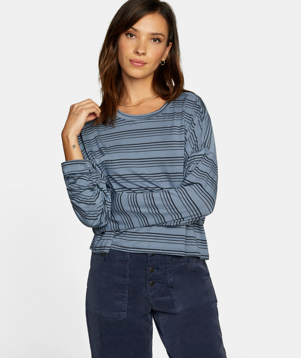 RVCA Countdown II L/S Tee-Blue Slate