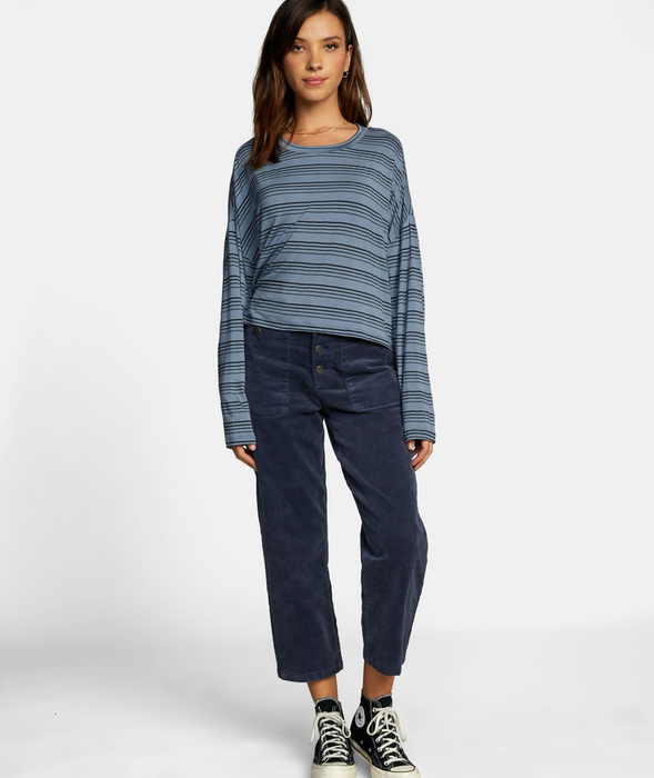 RVCA Countdown II L/S Tee-Blue Slate