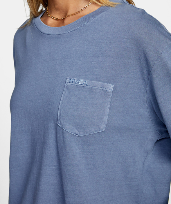 RVCA PTC Stolen L/S Tee-Blue Slate