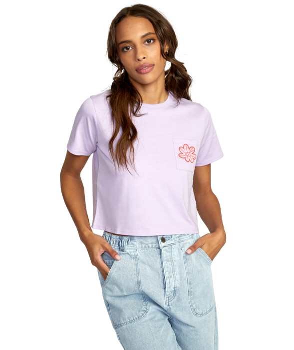 RVCA Happy Daisy Tee-Lavender