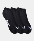 RVCA 3 Pack VA Sport Logo Super No Show Socks-Black