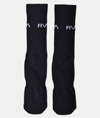 RVCA 2 Pack Basic Logo Crew Socks-Black