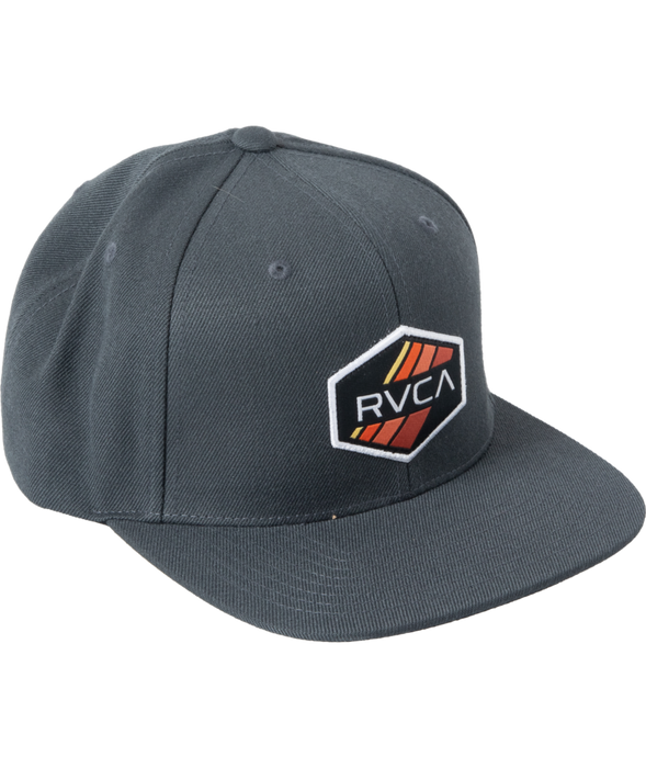 RVCA Stripe Hex Snapback Hat-Pirate Black