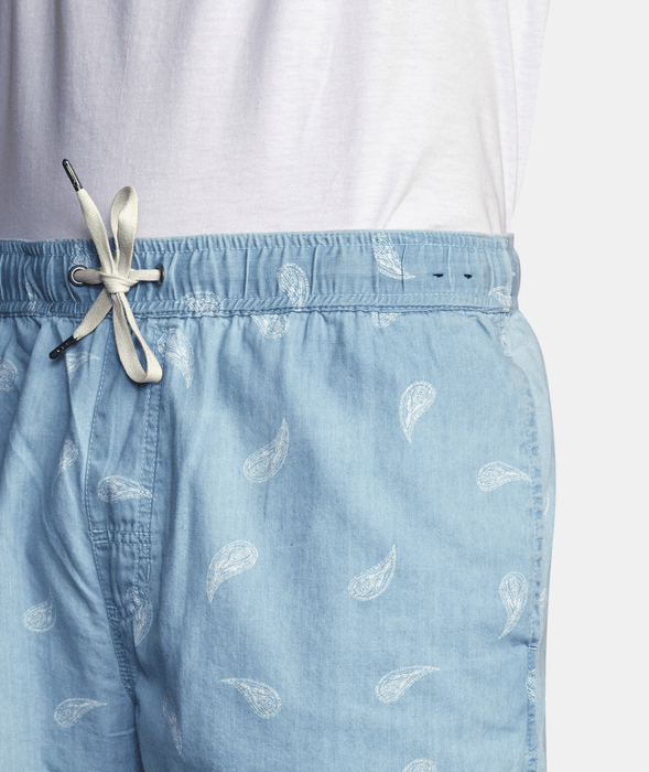 RVCA Doom Elastic Shorts-Washed Denim