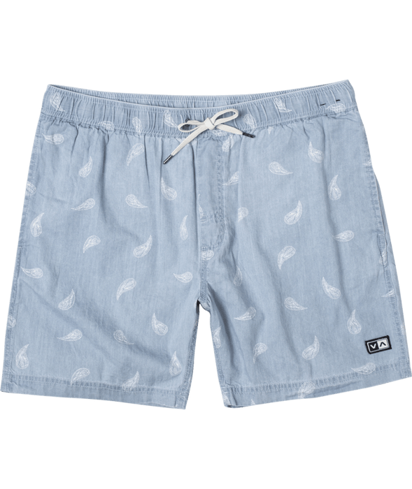 RVCA Doom Elastic Shorts-Washed Denim