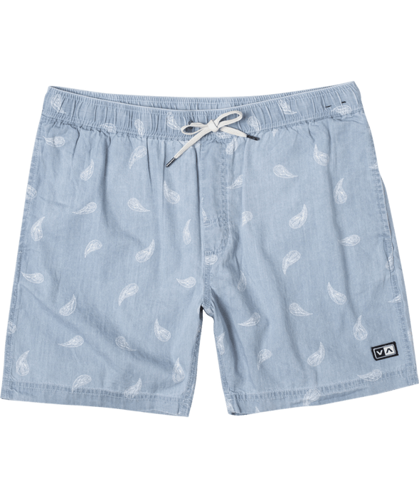 RVCA Doom Elastic Shorts-Washed Denim