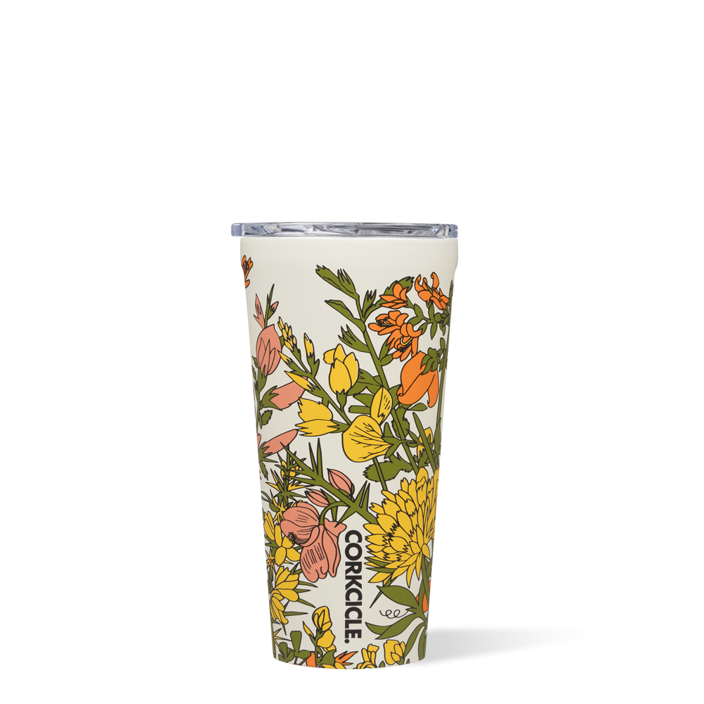 Corkcicle 16 oz Tumbler-Cream Wildflower