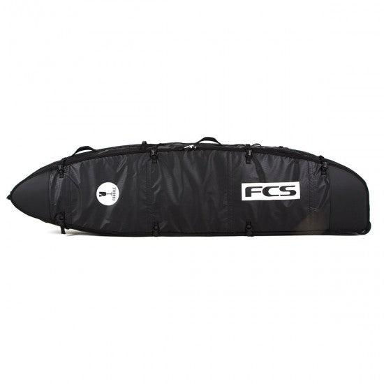 FCS Travel 3 Wheelie Fun Board Bag-Black/Grey-7'6"