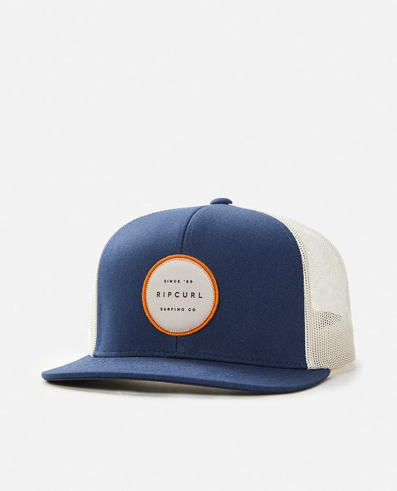 Rip Curl Routine Trucker Hat-White/Navy/Orange