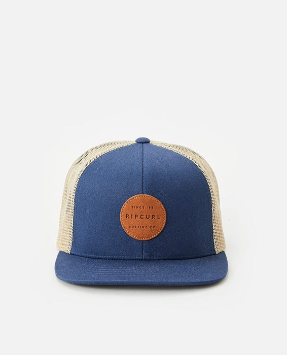 tobacco trucker hat Vintage Red Man Denim Golden Blend Patch hiking trails Hats | Deus Ex Machina