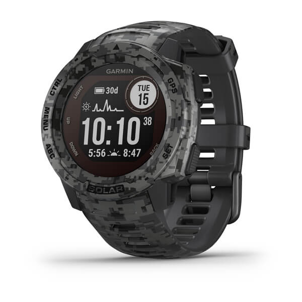 Garmin Instinct Solar Watch-Graphite Camo