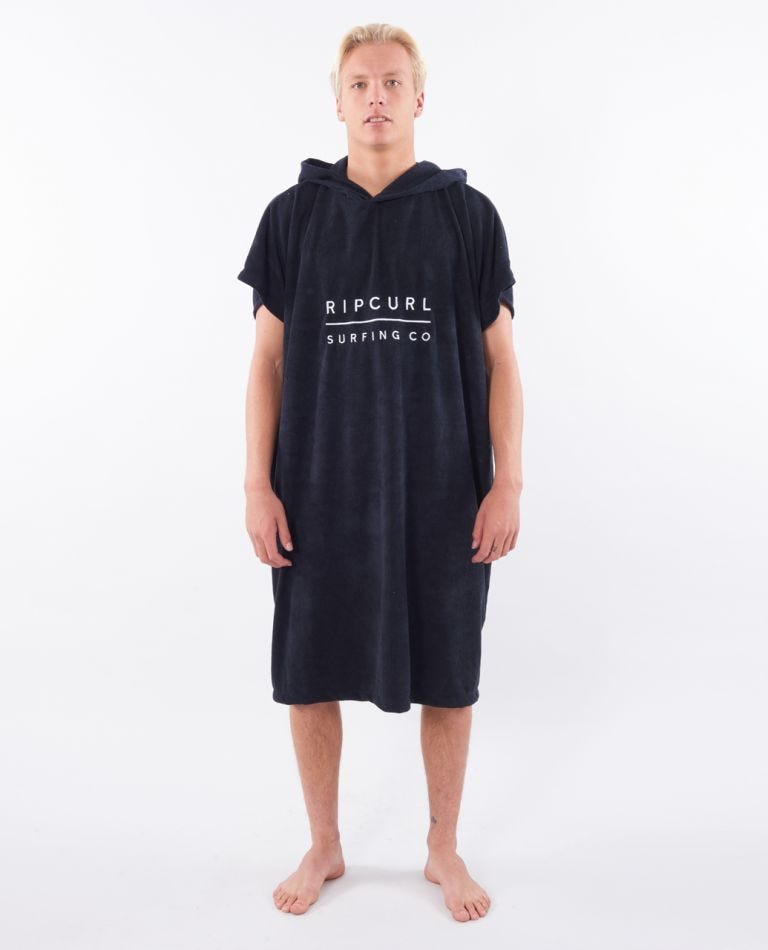 Rip Curl Mix Up Hooded Towel Poncho-Black