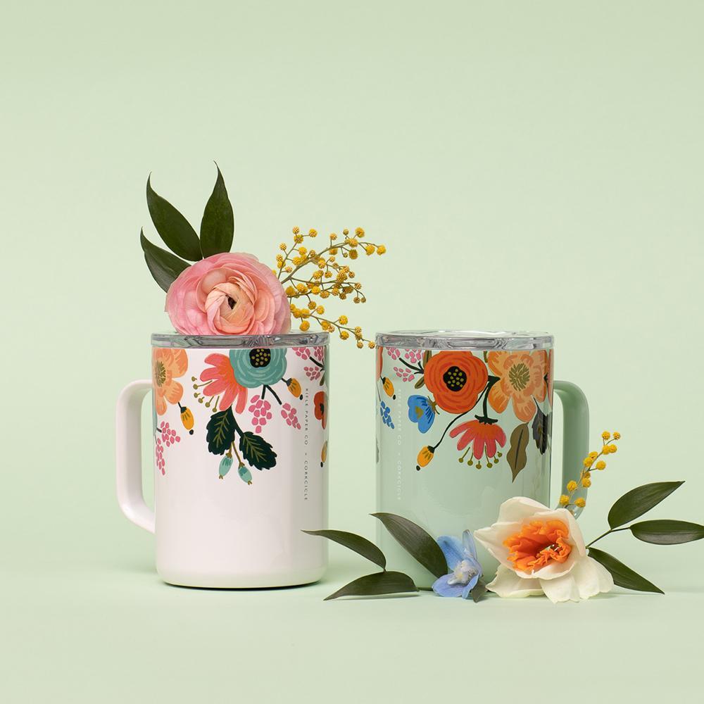 Corkcicle x Rifle Paper 16 oz Mug-Gloss Mint Lively Floral