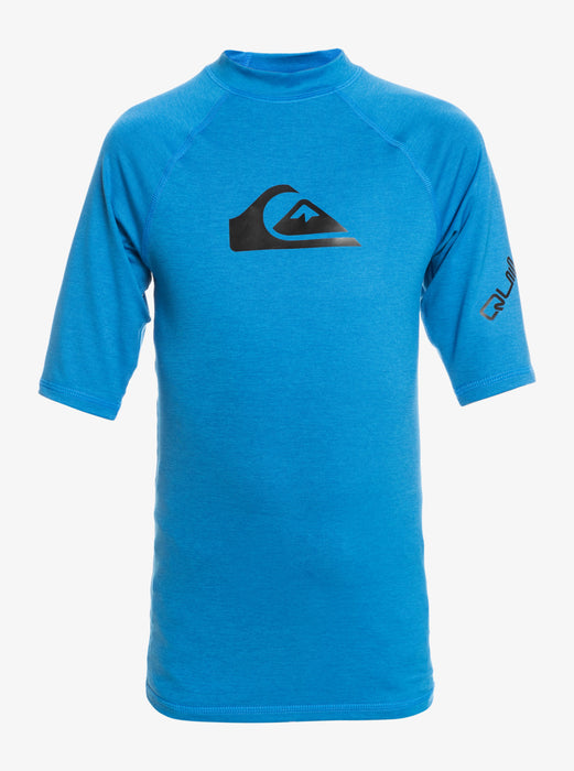 Quiksilver Boys All Time S/S Youth Rashguard-Snorkel Blue Heather