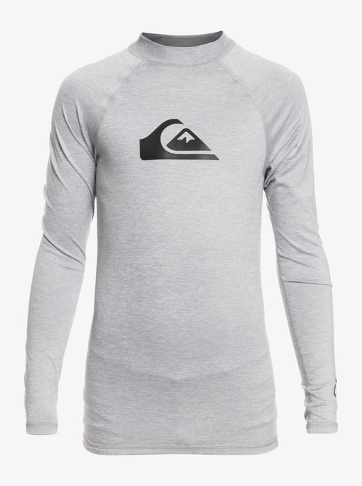 Quiksilver Boys All Time L/S Youth Rashguard-Sleet Heather