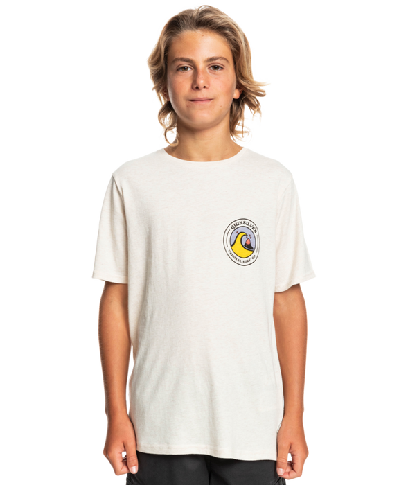 Quiksilver Closed Bubble Youth Tee-Antique White Heather