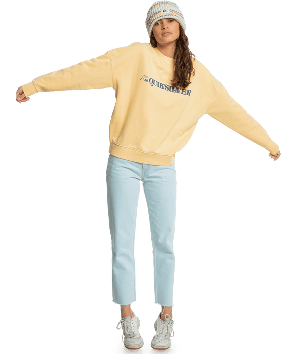 Quiksilver Women's Oversized Crew Sweatshirt-Sun