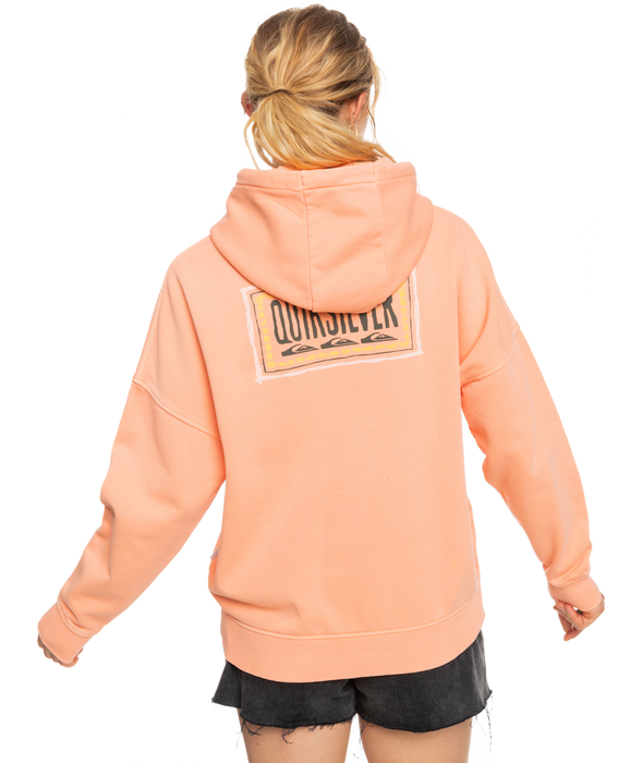 Quiksilver Oversized Hooded Sweatshirt-Peach Pink
