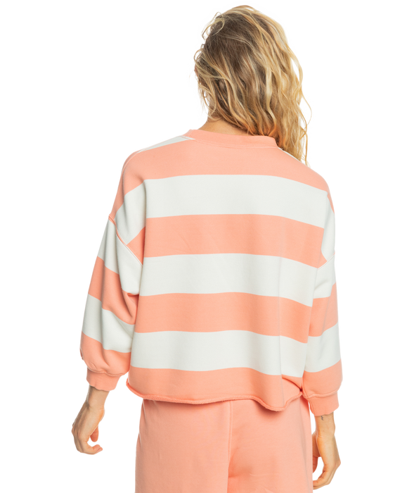 Quiksilver Legendary Wave Sweatshirt-Peach Pink Stripe Legend
