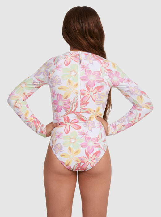 Roxy Tropical Time L/S One Piece-Bright White