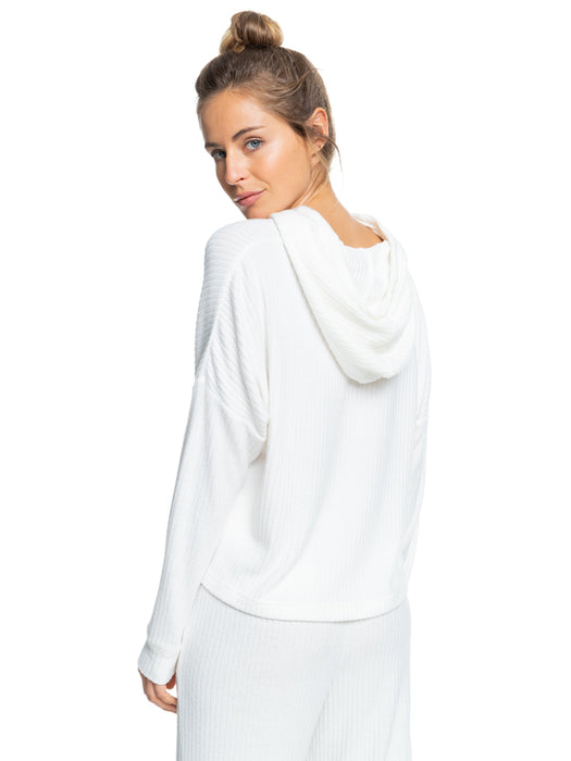 Roxy Comfy Place Hooded L/S Tee-Snow White
