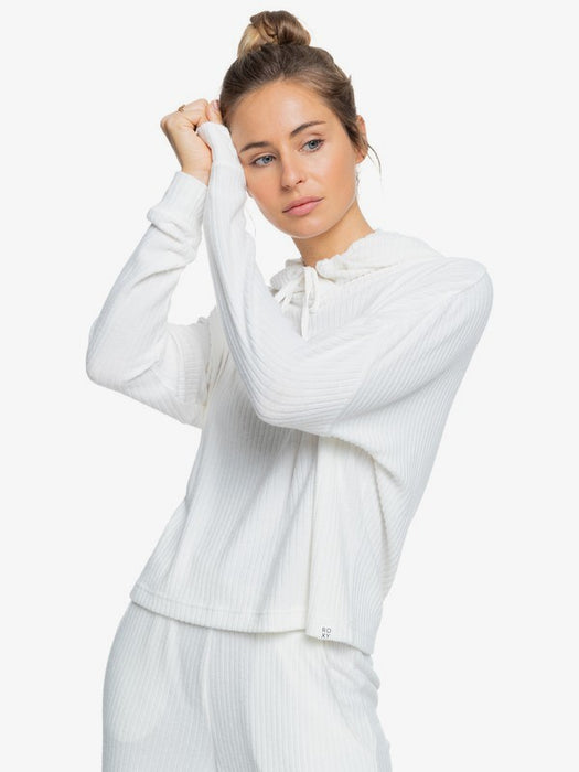Roxy Comfy Place Hooded L/S Tee-Snow White