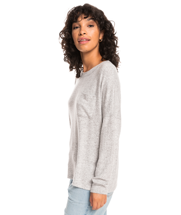 Roxy Casual Vibe Crew L/S Shirt-Heritage Heather