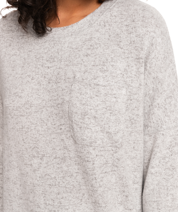 Roxy Casual Vibe Crew L/S Shirt-Heritage Heather