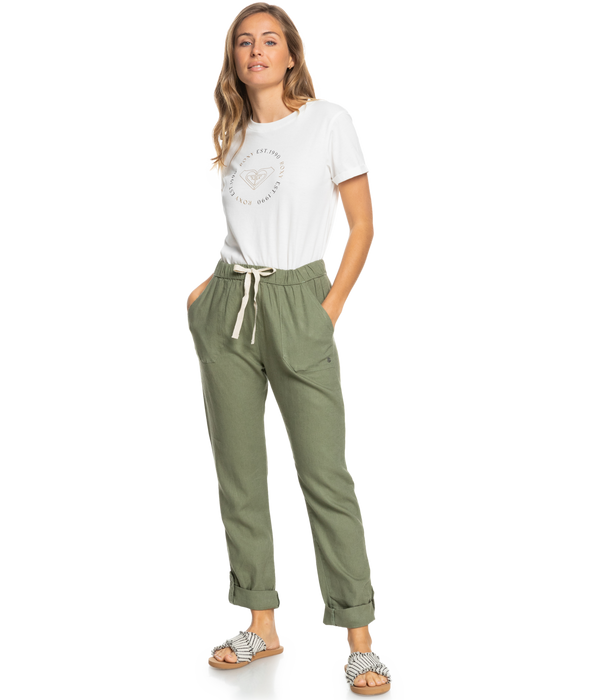 Roxy On The Seashore Pants-Deep Lichen Green