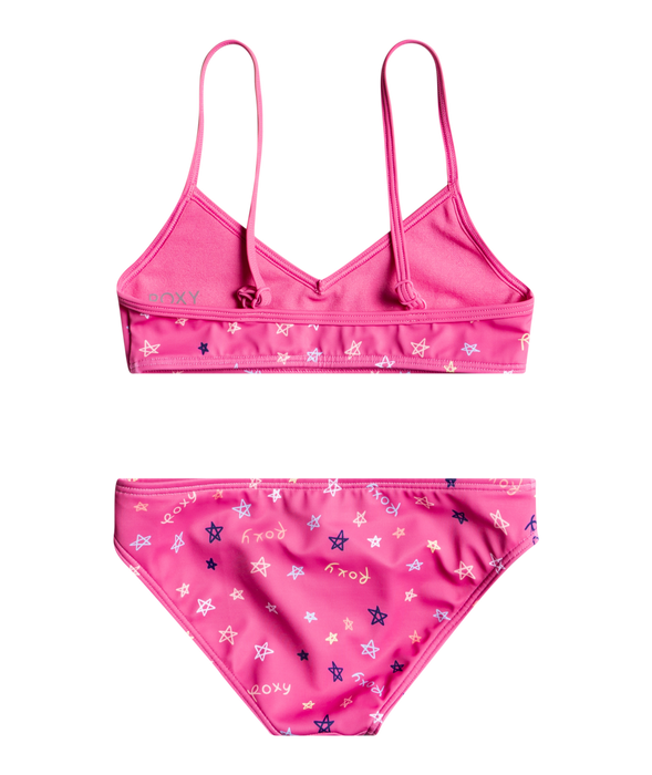 Roxy Tiny Stars Bralette Bikini-Pink Guava Star Dance