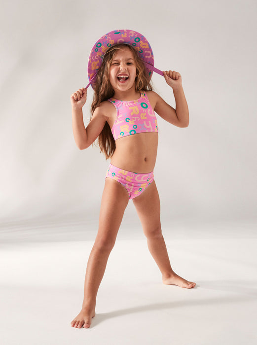 Roxy Funny Bambino Crop Top Bikini Cyclamen REAL Watersports