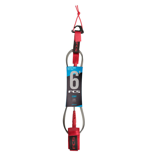 FCS Comp Essential Leash-6' x 5.5mm-Red