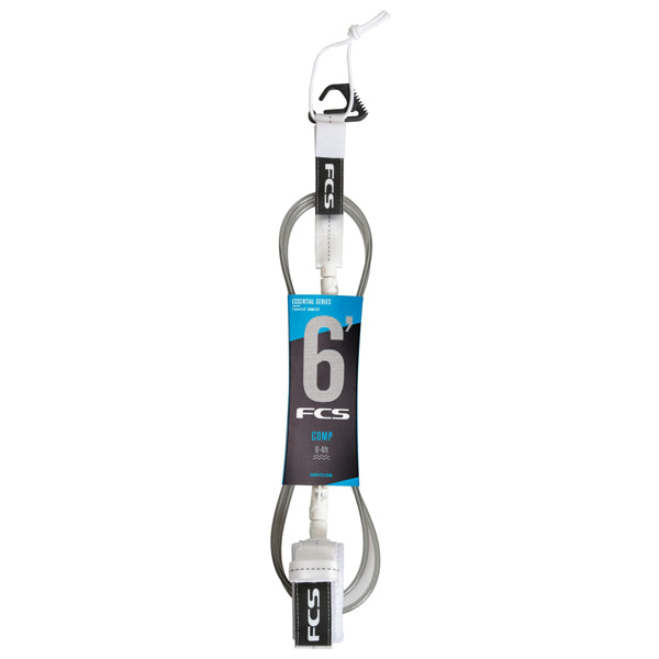 FCS Comp Essential Leash-6' x 5.5mm-White