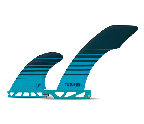 レア【future fin】フィンHatchet 6.0/F4V2 Futures Hatchet 2+1 Honeycomb Fin Set-Teal — REAL Watersports