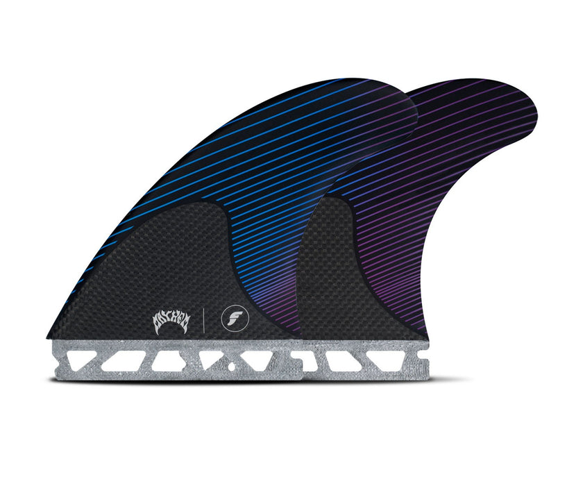 Futures Mayhem Honeycomb/Carbon Tri Fin Set-Blue/Violet-Large