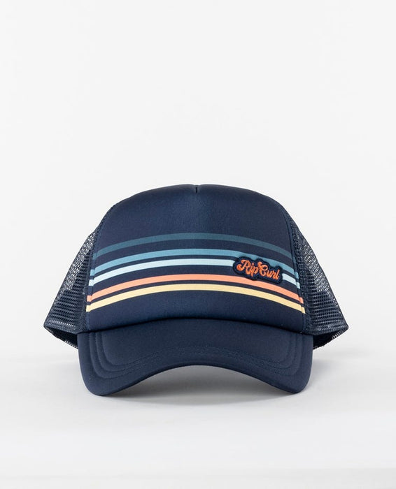 Rip Curl Tiki Stripe Trucker Hat-Vintage Navy