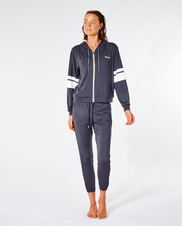 Rip Curl Run Swim Surf Zip Thru Jacket-Washed Black