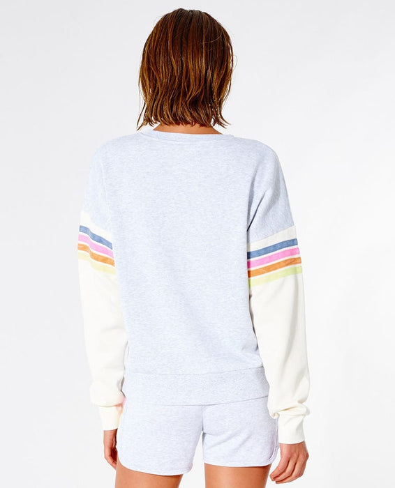Rip Curl Surf Revival Wave Crew Sweatshirt-Light Grey Heather