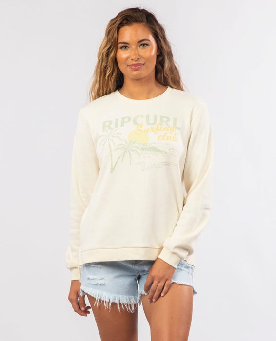 Rip Curl Surf Club Desto Crew Sweatshirt-Off White
