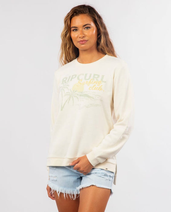 Rip Curl Surf Club Desto Crew Sweatshirt-Off White