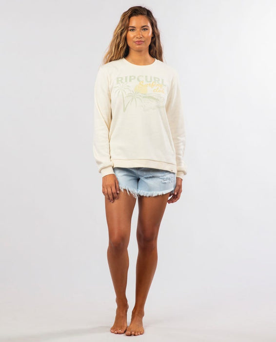 Rip Curl Surf Club Desto Crew Sweatshirt-Off White