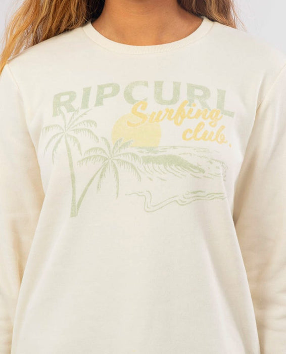 Rip Curl Surf Club Desto Crew Sweatshirt-Off White