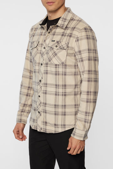 O'Neill Glacier Plaid L/S Shirt-Light Khaki