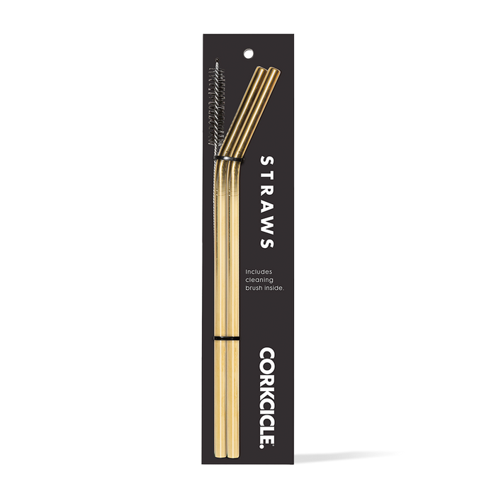 Corkcicle Cocktail Straws 2 Pack-Gold