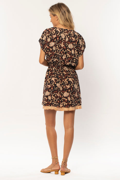 Amuse In Bloom Woven S/S Dress-Black