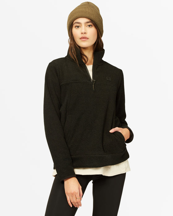 Billabong Boundary Mock Half Zip 2 Sweatshirt-Off Black