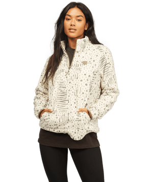 Billabong Boundary Mock Half Zip 2 Sweatshirt-White/Black